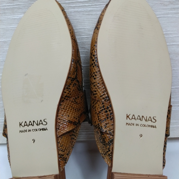 KAANAS Women's Milan Loafer Mules In Honey Snake US 9 - Picture 11 of 11